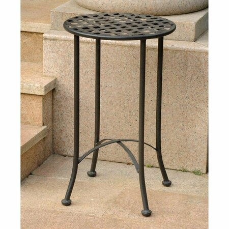 INTERNATIONAL CARAVAN Mandalay Iron Round Table, Antique Black 3469-ANT-BK